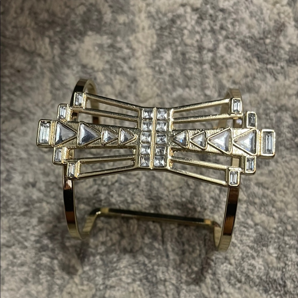 House of Harlow Gold Geometric Cuff Bracelet - Picture 2 of 3